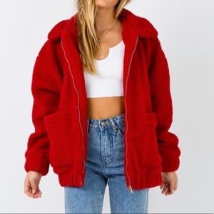 I.AM.GIA Red Pixie Sherpa Coat